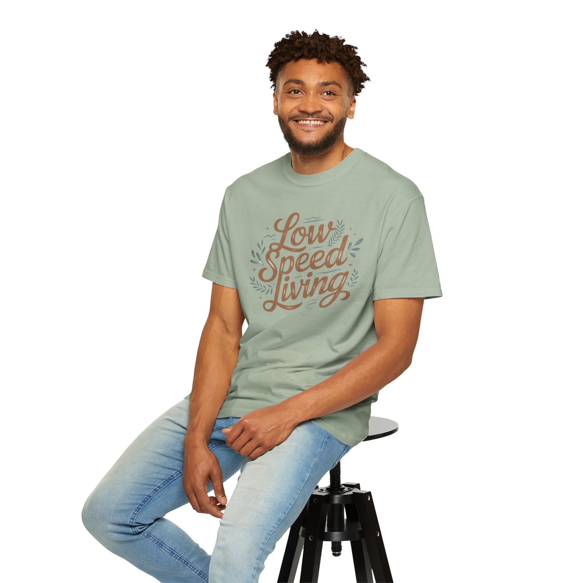 Low Speed Living T-Shirt — Relaxed Slow Life Graphic Tee