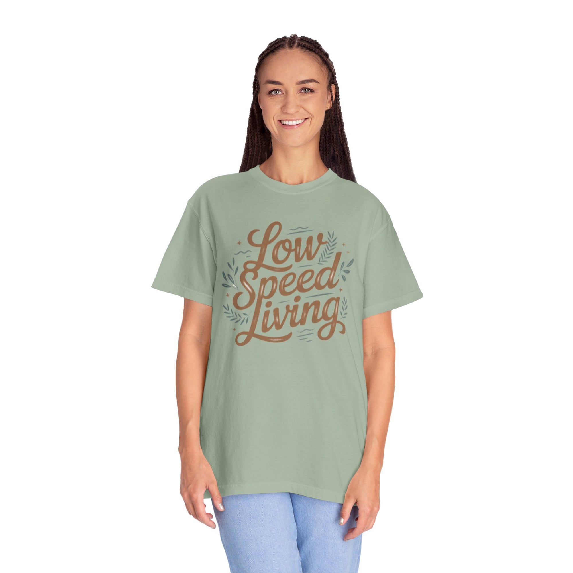 Low Speed Living T-Shirt — Relaxed Slow Life Graphic Tee