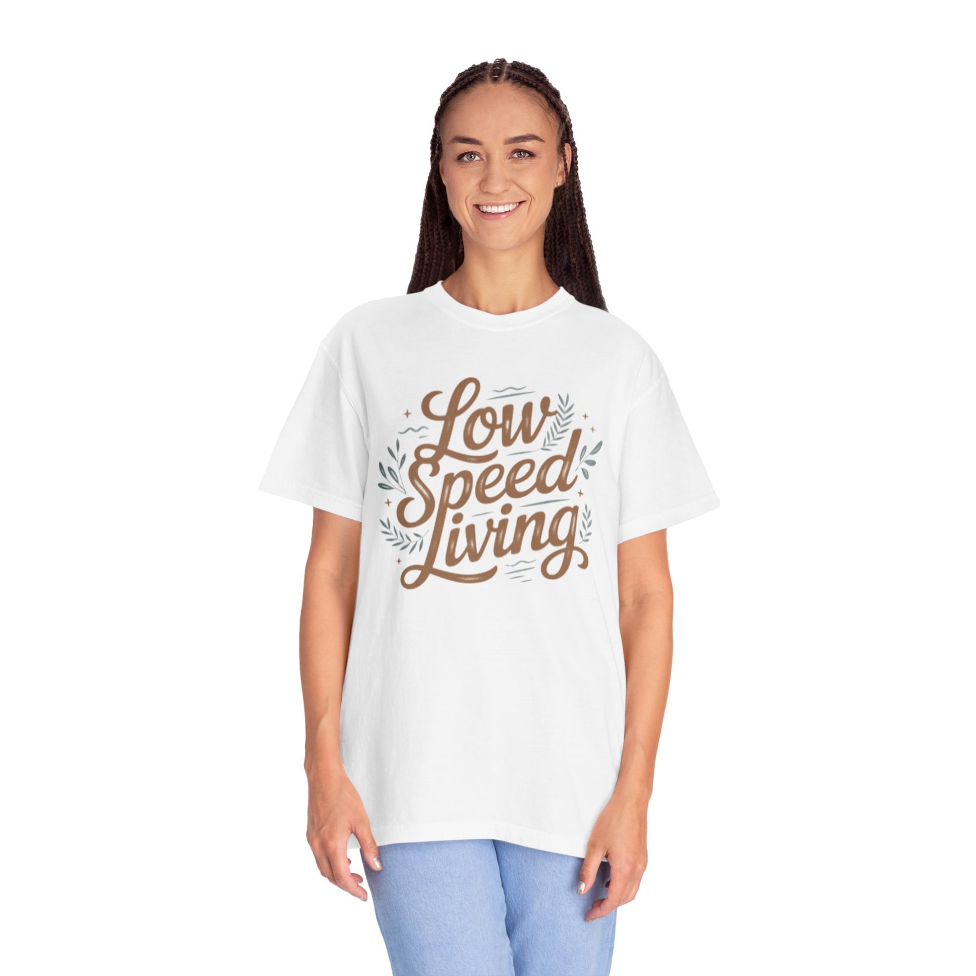 Low Speed Living T-Shirt — Relaxed Slow Life Graphic Tee