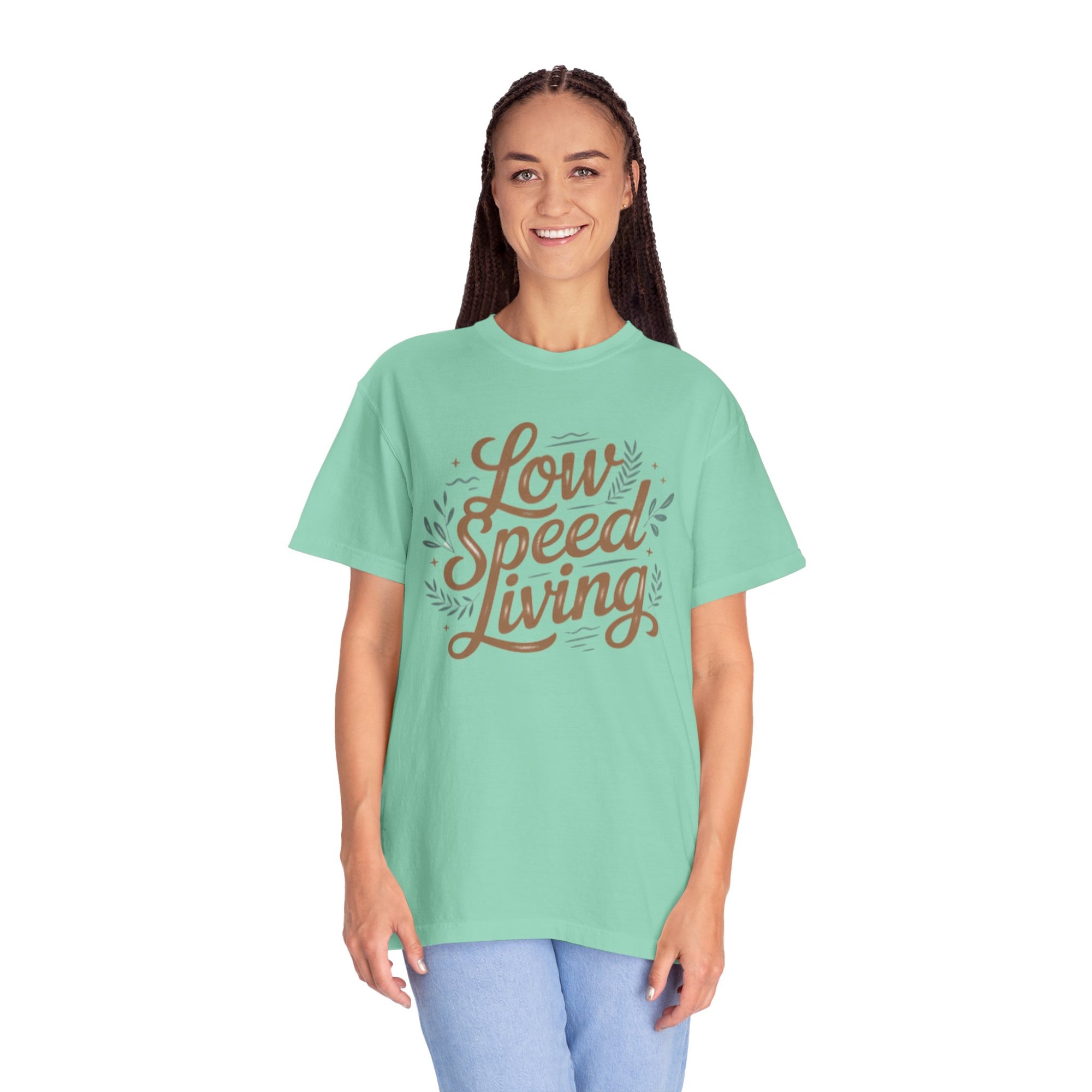 Low Speed Living T-Shirt — Relaxed Slow Life Graphic Tee