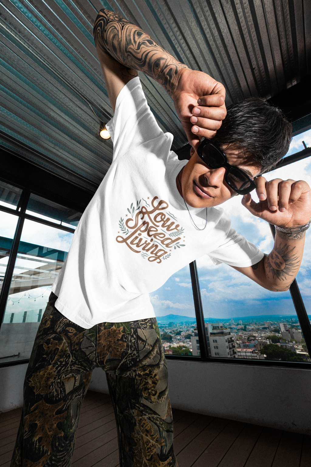 Low Speed Living T-Shirt — Relaxed Slow Life Graphic Tee