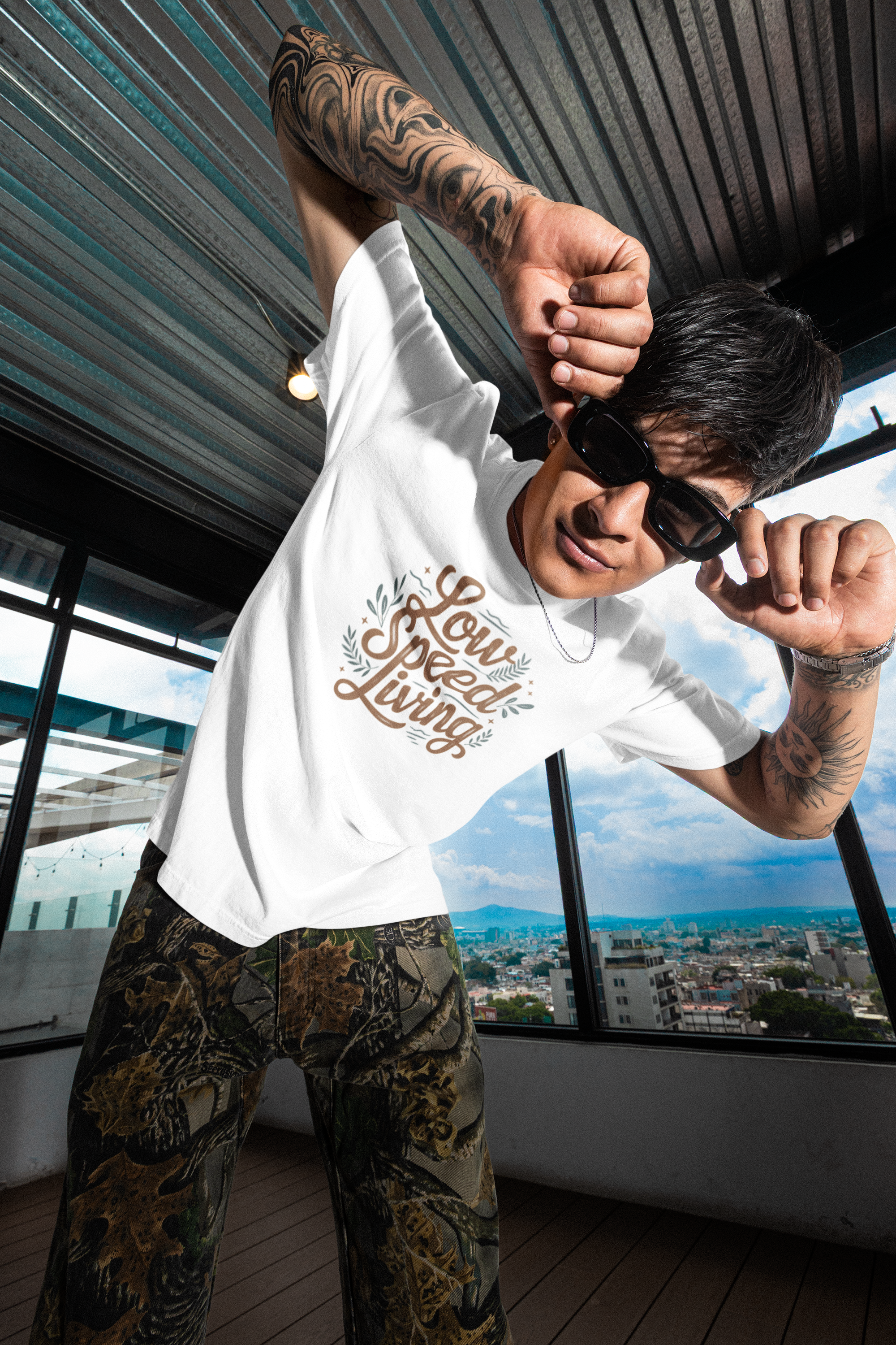 Low Speed Living T-Shirt — Relaxed Slow Life Graphic Tee