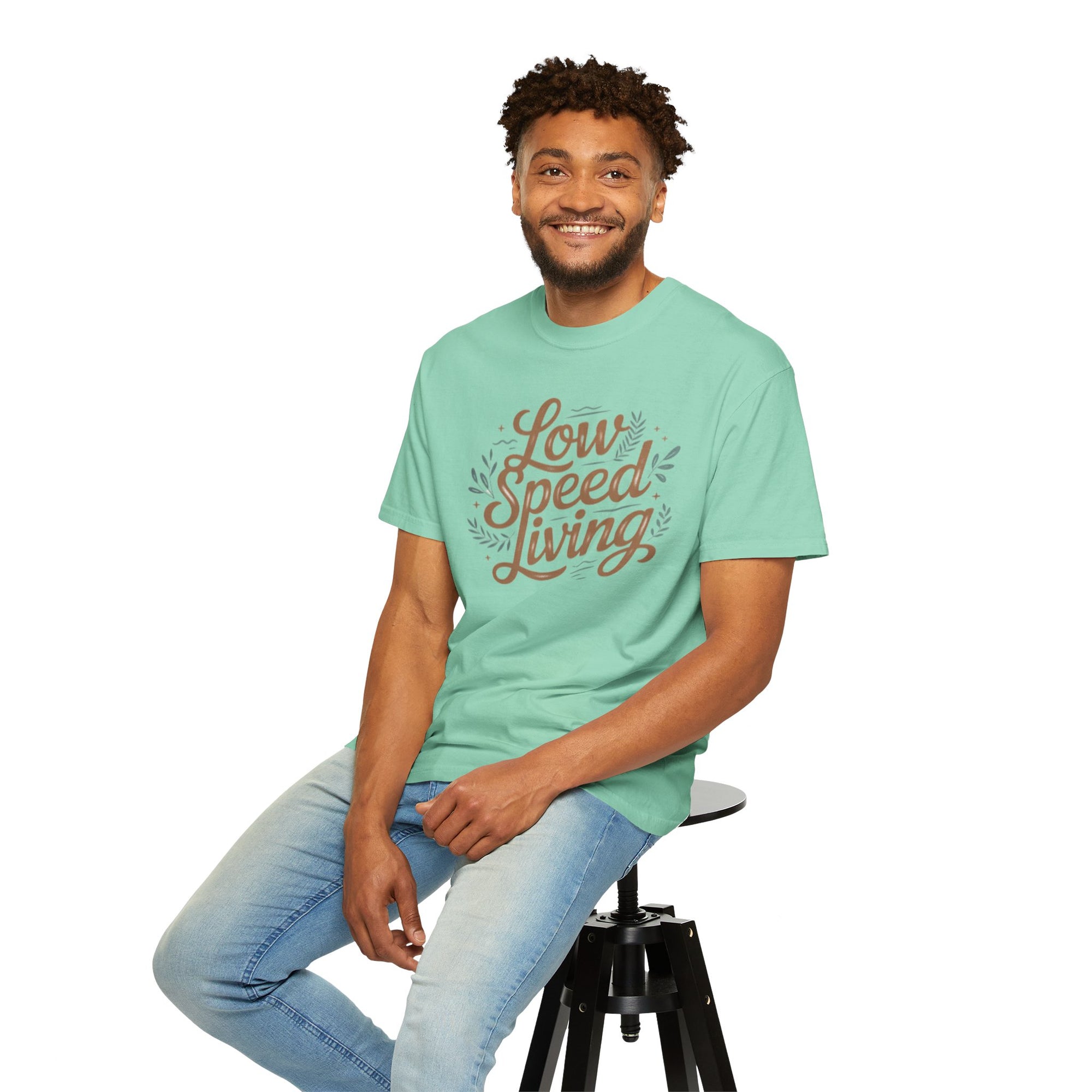 Low Speed Living T-Shirt — Relaxed Slow Life Graphic Tee