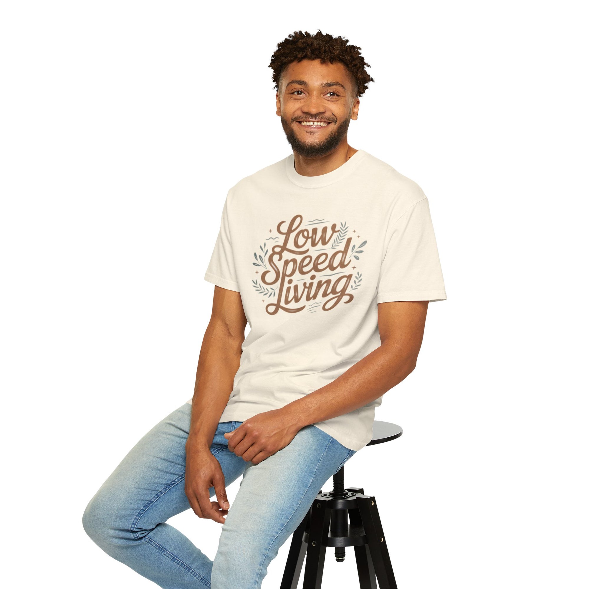 Low Speed Living T-Shirt — Relaxed Slow Life Graphic Tee