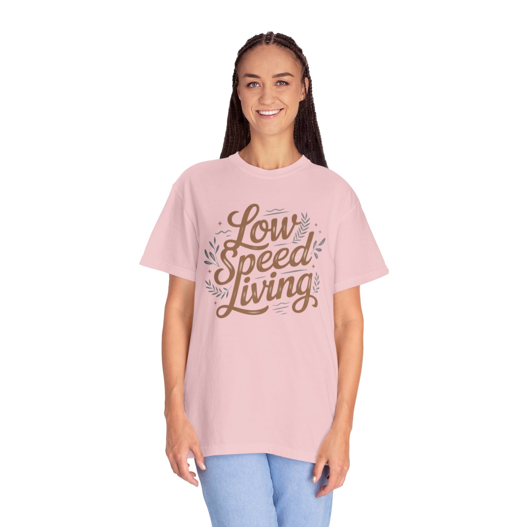 Low Speed Living T-Shirt — Relaxed Slow Life Graphic Tee