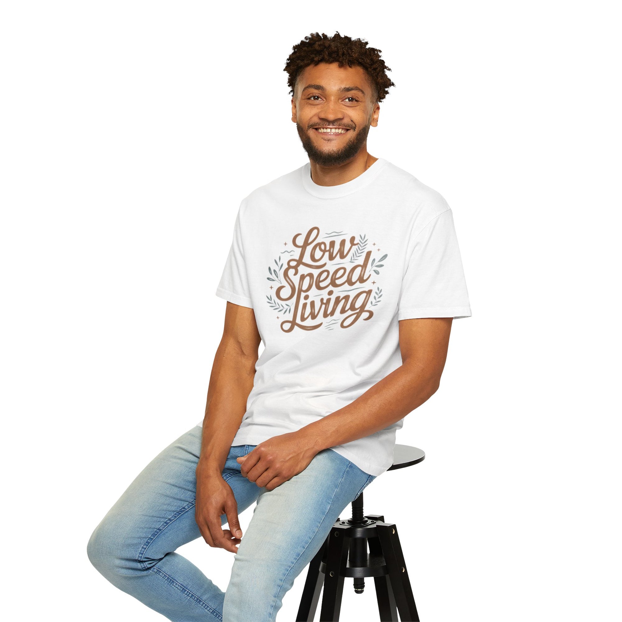 Low Speed Living T-Shirt — Relaxed Slow Life Graphic Tee