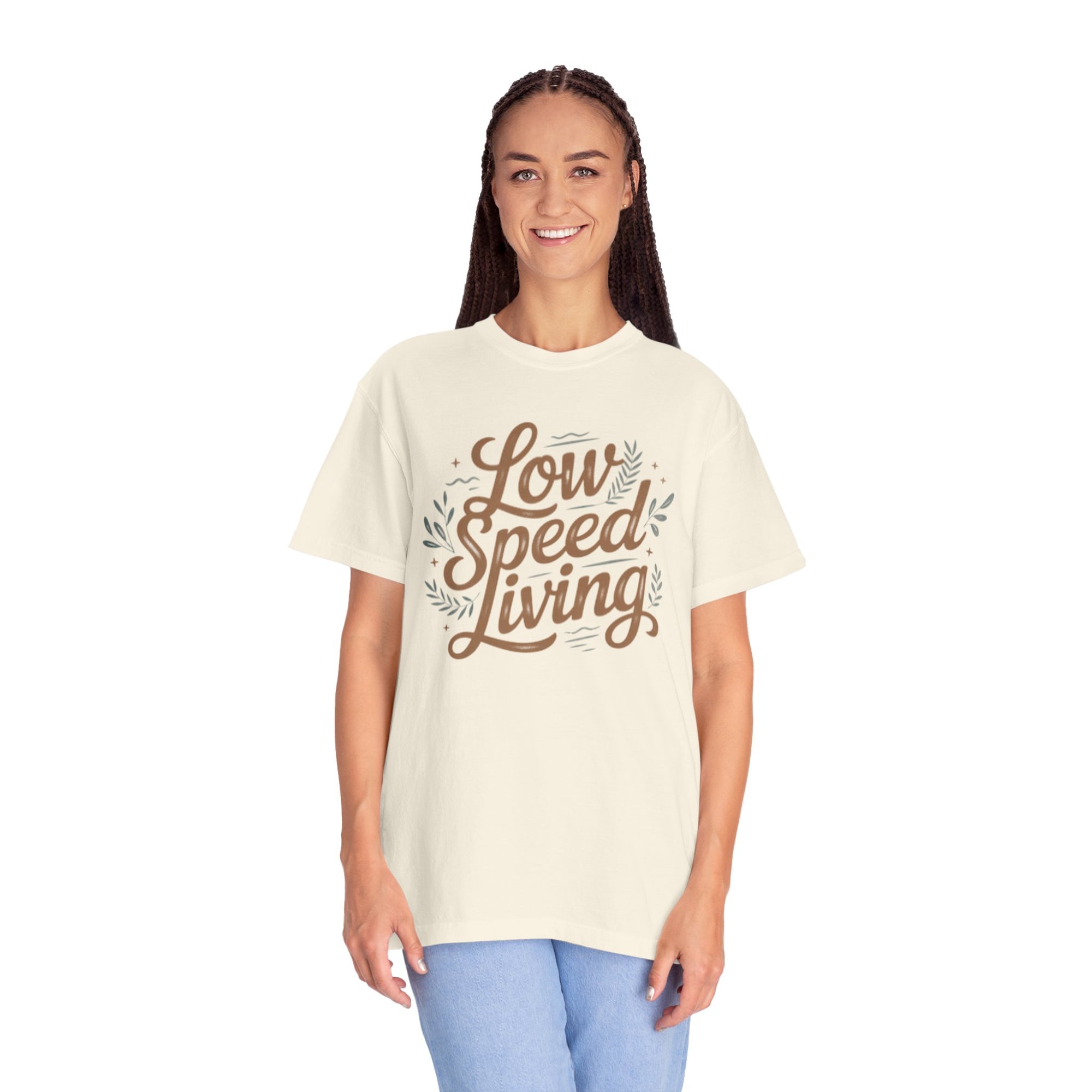 Low Speed Living T-Shirt — Relaxed Slow Life Graphic Tee